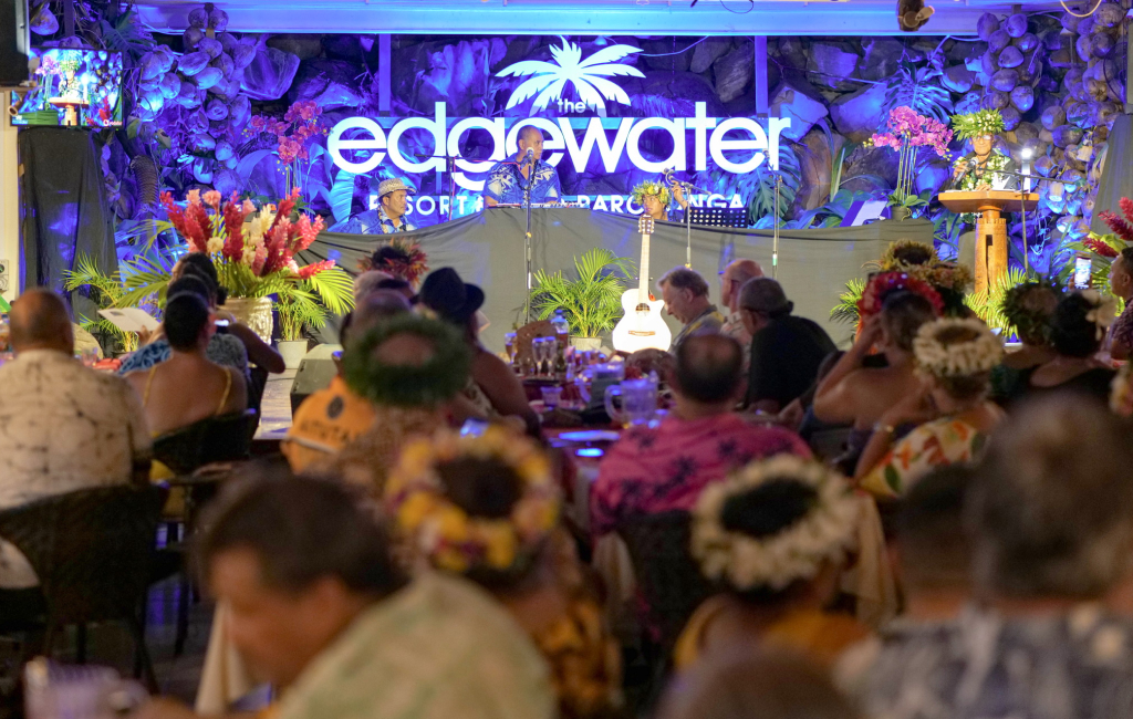 Guests enjoying live music and cultural performances at Edgewater Resort’s vibrant themed dining and entertainment nights.